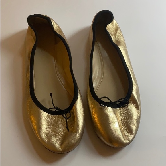 J. Crew Ballerina Flats Goldtone Size 7.5 - Picture 2 of 7